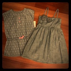 NWT! Girls Nautical Print Shirt & Denim Dress, 5T